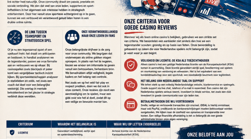 Casino- & Bettingreviews: Onze Kijk als Handbalclub